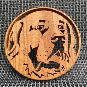 Vintage wooden dog wall hanging